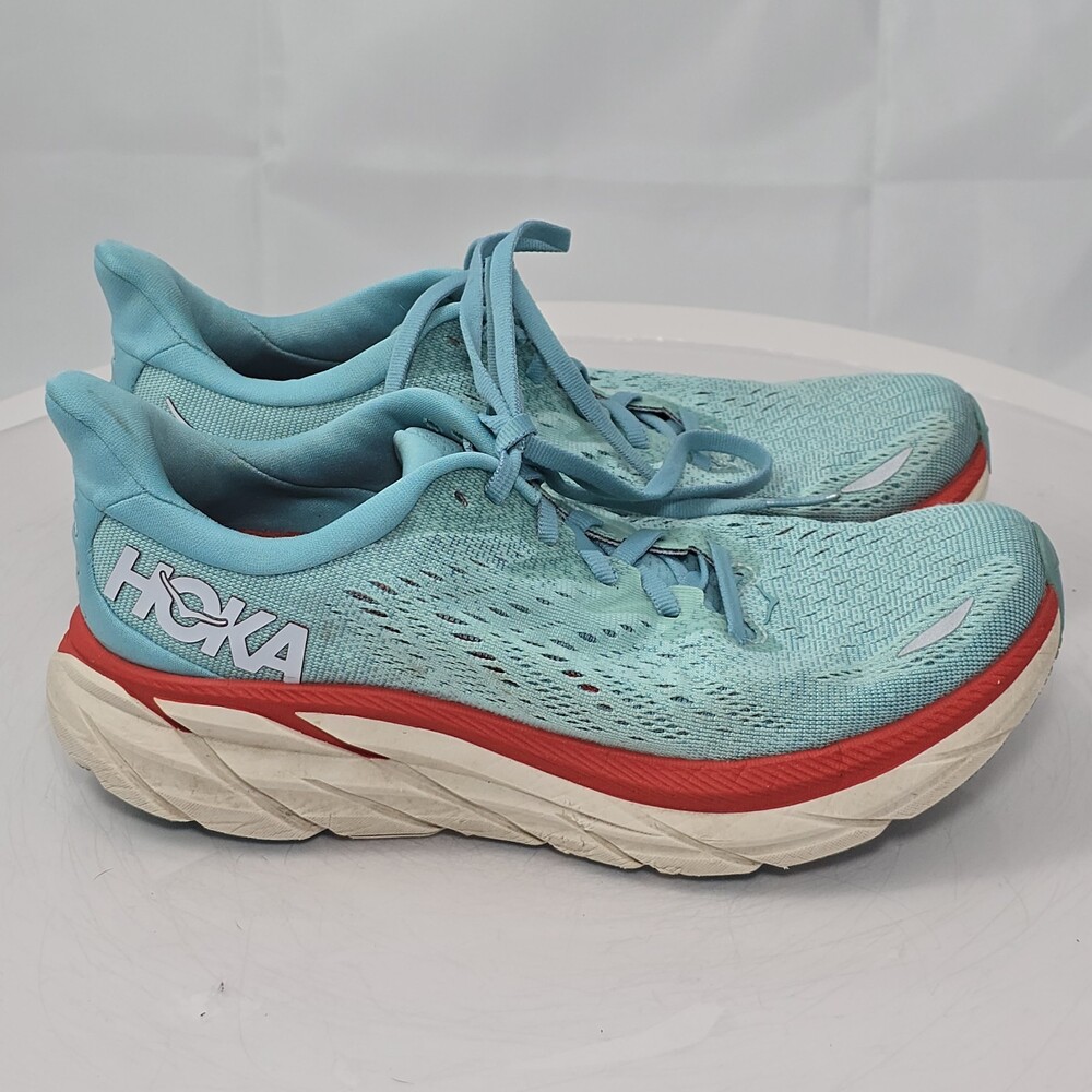 Hoka One One Clifton 8 Aquarelle Blue Women 6.5 D Running Shoes Sneakers